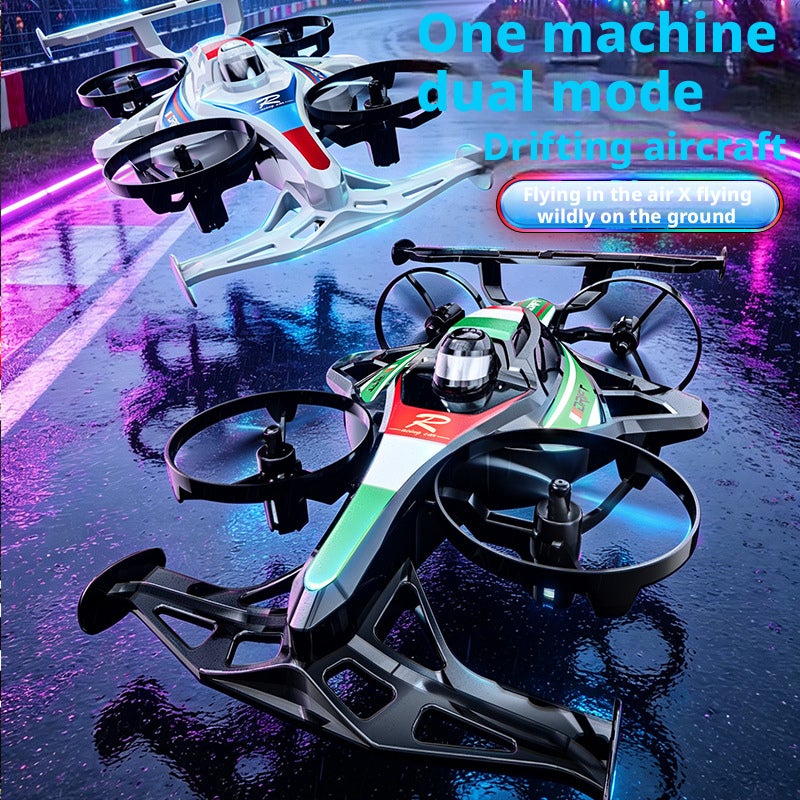 Remote Control Amphibious RC Quadcopter Car 2-in-1 Stunt Drone Toy - Image 1