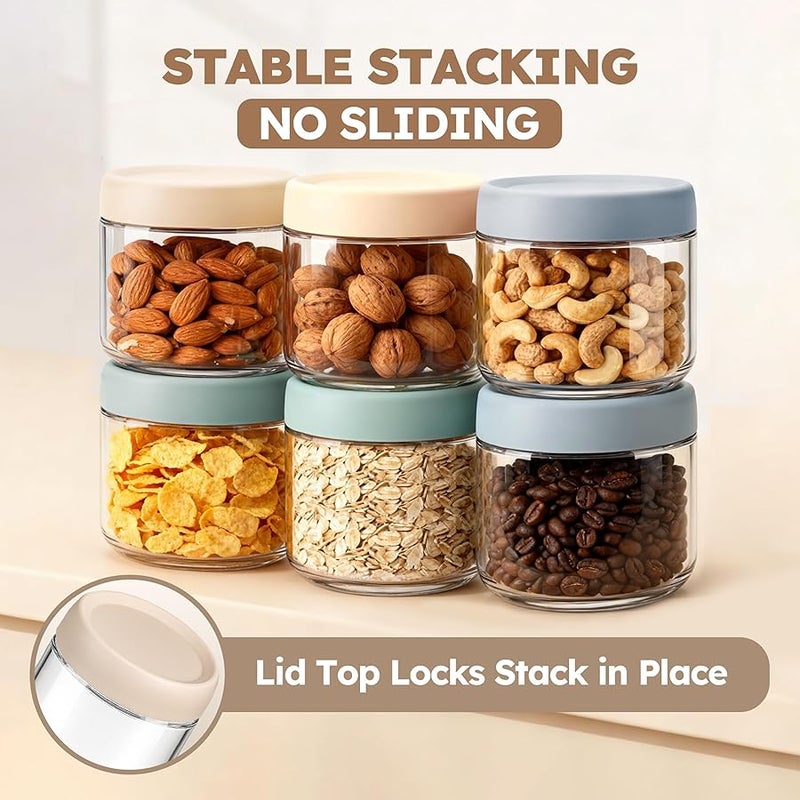 Tecohouse 3 pack 8 oz Glass jars with Airtight Lids, Overnight Oats Containers with Lids, Leakproof Wide mouth Mason jars Food Storage Meal Prep Containers for Snack Yogurt Salad Spice Cereal - Image 4