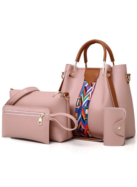 4-Piece Double Zipper Bags Multicolour