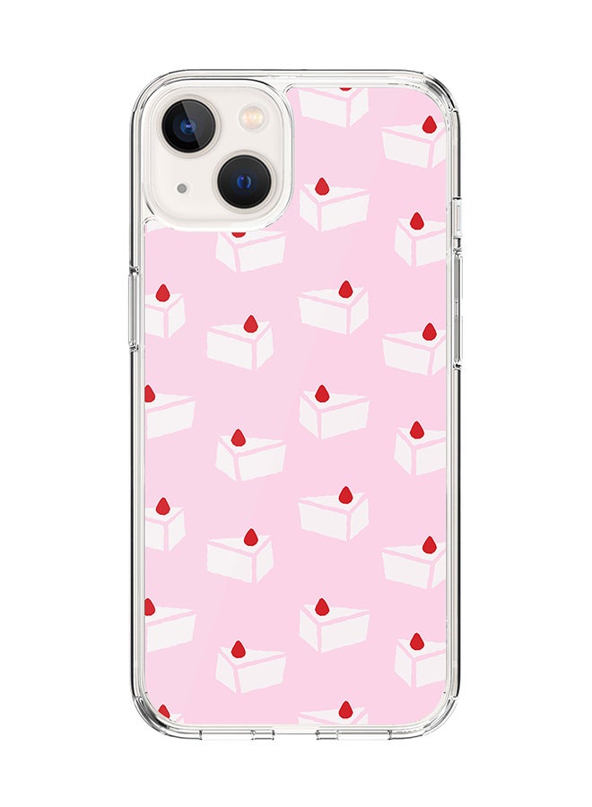 Classic Clear Case for Apple iPhone 14 Plus Case Hybrid Soft Cover Flexible Edges Anti Drop TPU PC Gel Thin Transparent Cover - Cake Piece Full Print
