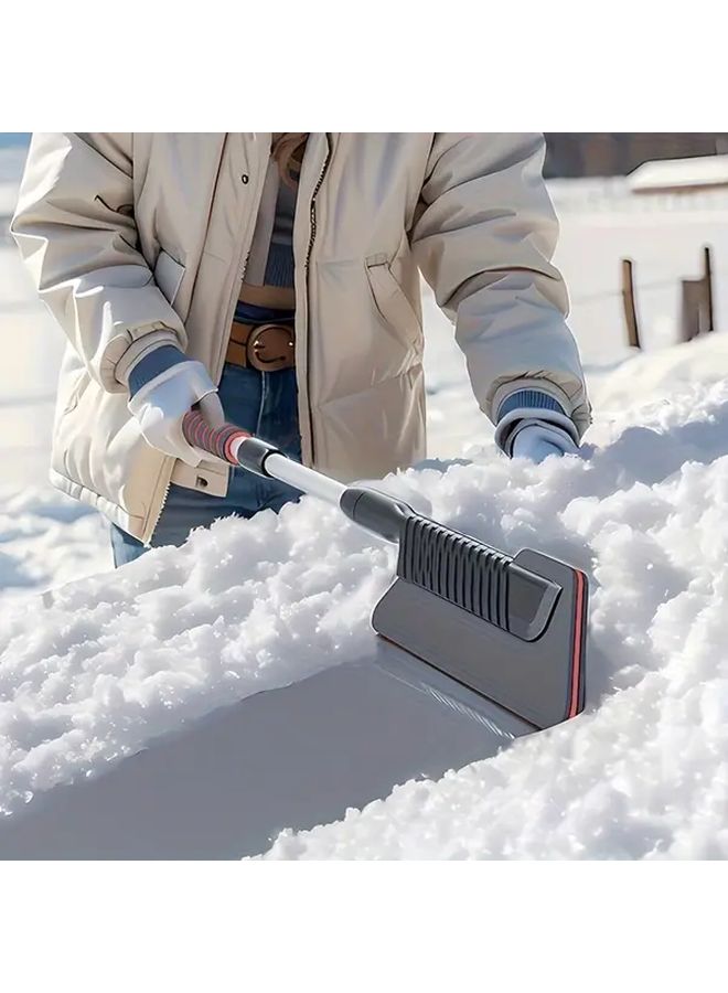 Retractable Snow Shovel Detachable Multi Functional Tool With Ice Scraper Ergonomic Handle - Image 1