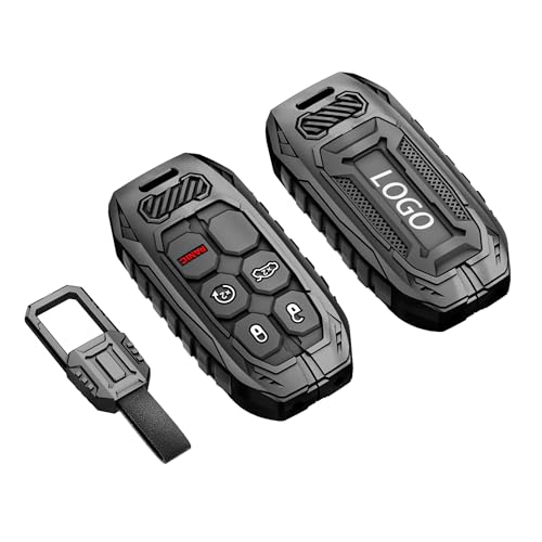 OMU Metal Key Fob Cover Case Compatible with Jeep Grand Cherokee Renegade Dodge Durango Challenger Wrangler Patriot Grand Commander Journey Fiat Dart Chrysler 200 300 (Black) - Image 1