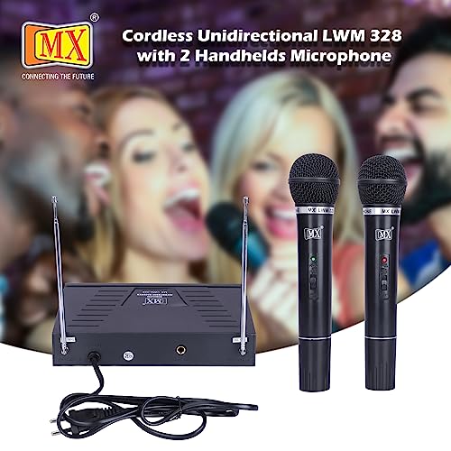 MX VHF Wireless Cordless Microphone System – 2 Handheld Mics, Fixed Frequency, Portable PA System for Karaoke, Stage, Presentations, Events, and Meetings - Image 2