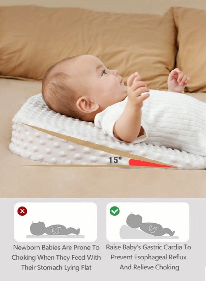 Baby Wedge Pillow,Crib Infant Anti-slip Nursing Pillows, Infant Sleeping Wedge Pillow Anti Vomit Milk Pillows 15-Degree Incline for Better Night's Sleep, Prevent Sliding - Image 5