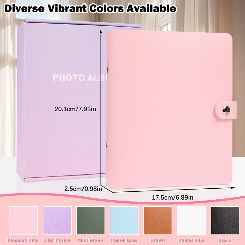 Ruibytree 320 Pockets Photo Album for Fujifilm Instax Mini LiPlay 12 11 9 8 40 41 99 Evo 7S Instant Film Camera, PU Leather Cover Photo Book for Polaroid 2x3 Pictures, Pink - Image 5