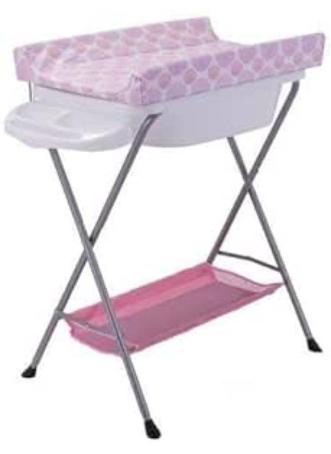 Generic Children Infant Changing Table - Pink Folding Baby Diaper Station Nursery Organizer for Newborn Toddler, 0-3 Years Old 