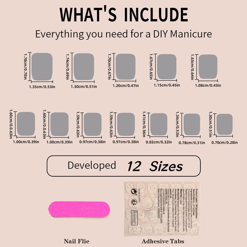 BSBTBZ White French Tip Press on Nails Short Square Fake Nails Pink Glossy Acrylic Glue on Nails Reusable Stick on Nails for Women and Girls DIY Nails Art Decoration 24pcs - Image 4