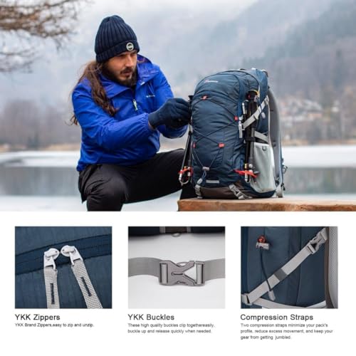 MOUNTAINTOP 25L/40L Hiking Backpack,Lightweight Travel Backpack for Men Women Outdoor Backpacking, Camping - Image 3