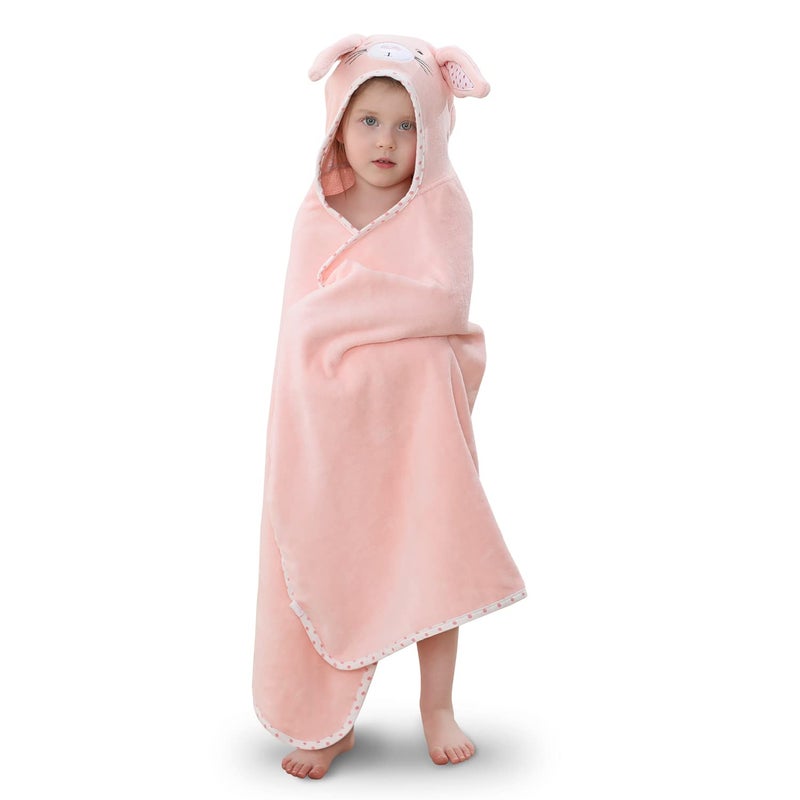 TBEZY Hooded Towel for Kids 100% Cotton Ultra Soft with Unique Animal Design Large for Infants 3-10 Years (Bunny) - Image 1