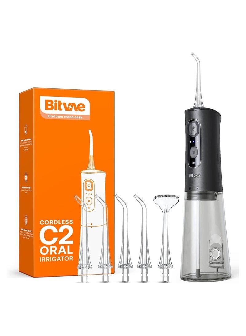 Bitvae Water Flosser Professional for Teeth, Portable IPX7 Waterproof 260ML Water Teeth Cleaner Picks, 3 Cleaning Modes 6 Jet Tips, USB Rechargeable Water Dental Picks for Cleaning - Image 1
