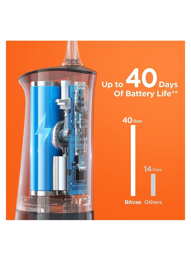 Bitvae Water Flosser Professional for Teeth, Portable IPX7 Waterproof 260ML Water Teeth Cleaner Picks, 3 Cleaning Modes 6 Jet Tips, USB Rechargeable Water Dental Picks for Cleaning - Image 4