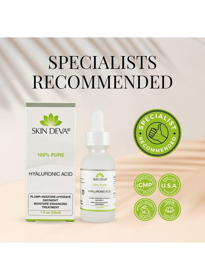 SKIN DEVA 100% Pure Hyaluronic Acid Serum For Face 1 Oz Of Discoloration Correcting Serum Anti Aging Anti Wrinkle Acid Locks In Essential Moisture Keeps Skin Hydrated Facial Serums For All Skin Types - Image 3