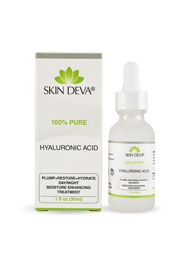 SKIN DEVA 100% Pure Hyaluronic Acid Serum For Face 1 Oz Of Discoloration Correcting Serum Anti Aging Anti Wrinkle Acid Locks In Essential Moisture Keeps Skin Hydrated Facial Serums For All Skin Types - Image 1