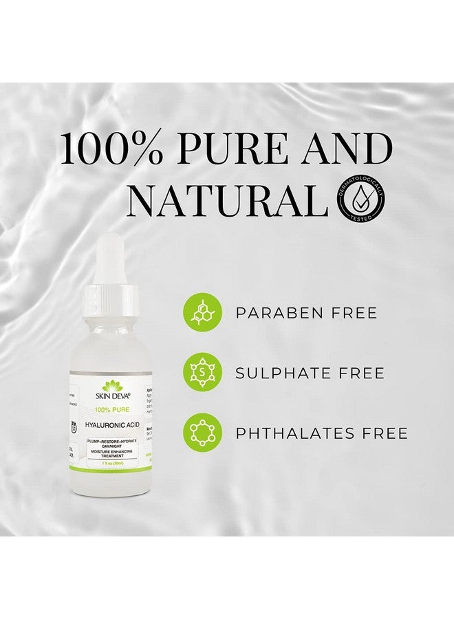 SKIN DEVA 100% Pure Hyaluronic Acid Serum For Face 1 Oz Of Discoloration Correcting Serum Anti Aging Anti Wrinkle Acid Locks In Essential Moisture Keeps Skin Hydrated Facial Serums For All Skin Types - Image 5