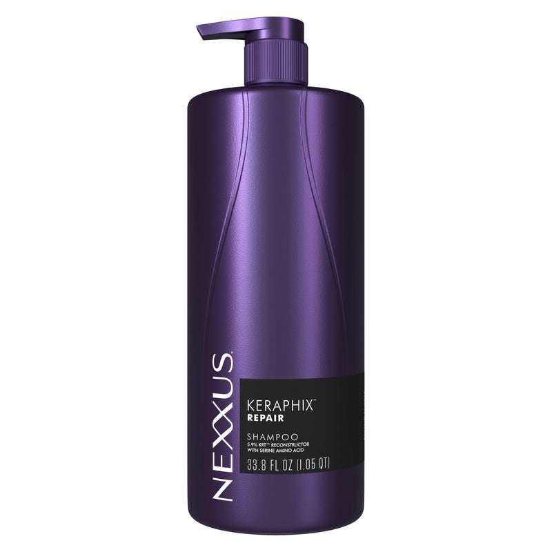 Nexxus Keraphix Shampoo With ProteinFusion for Damaged Hair Keratin Protein, Black Rice, Silicone-Free 33.8 oz - Image 1