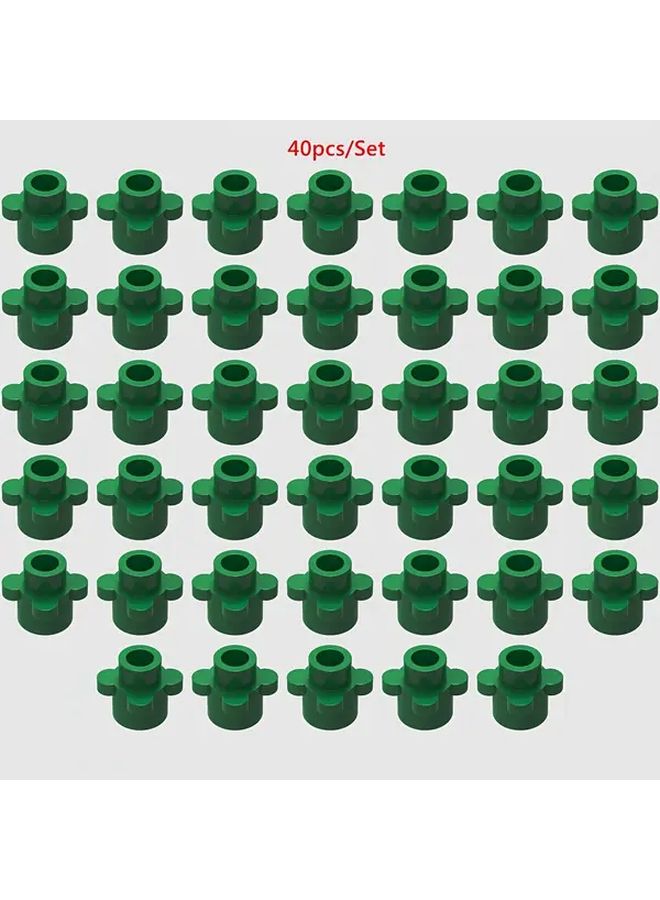 Green 40 Pcs Mini Building Blocks DIY Quatrefoil Flower Garden Scene  Gift - Image 1