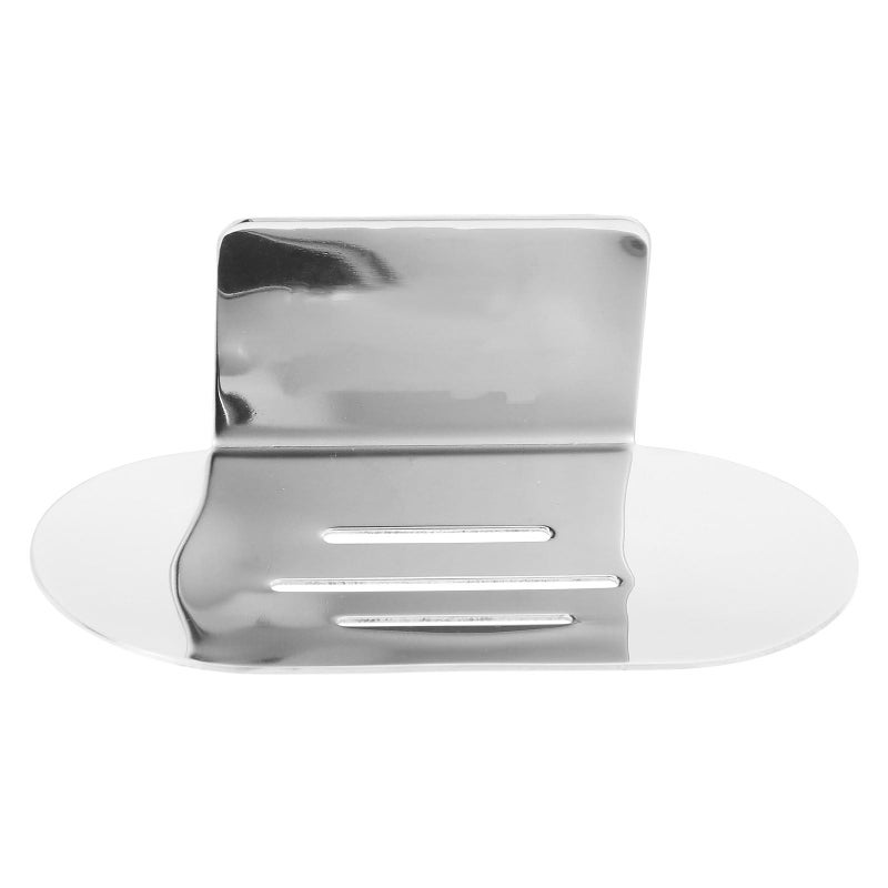 Stainless Steel Adhesive Soap Dish Wall Mounted No Drill Shower Bathroom Holder - Image 2