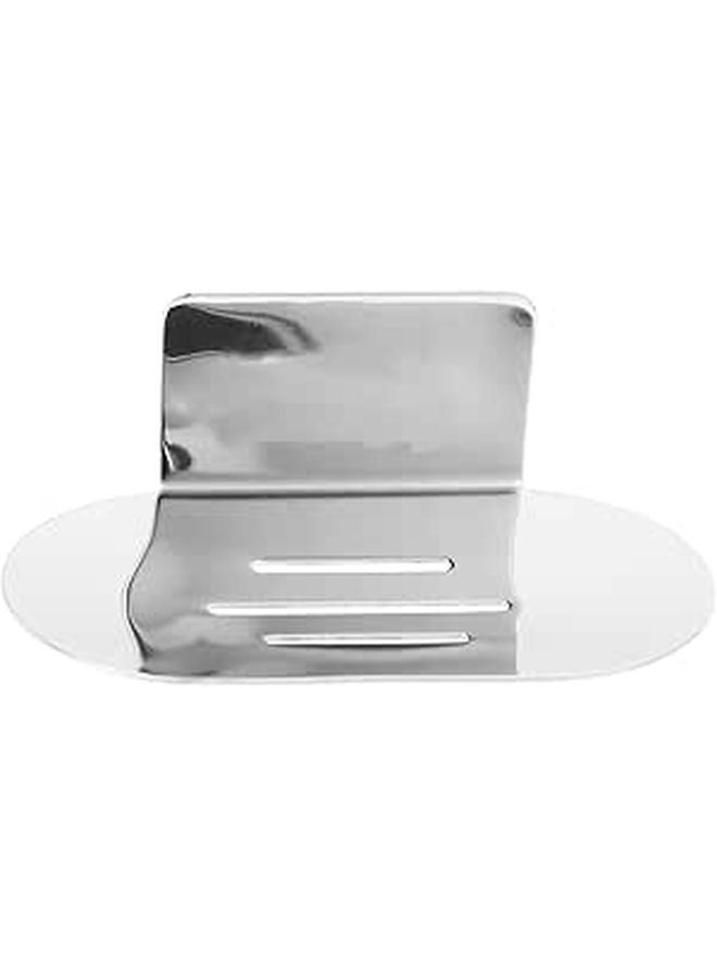 Stainless Steel Adhesive Soap Dish Wall Mounted No Drill Shower Bathroom Holder - Image 1