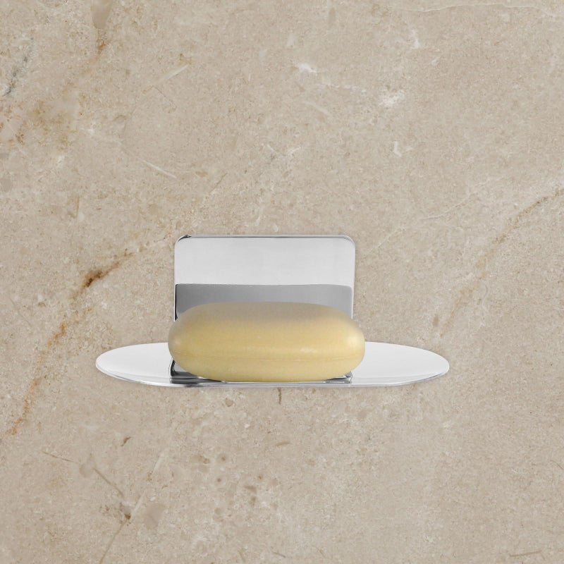 Stainless Steel Adhesive Soap Dish Wall Mounted No Drill Shower Bathroom Holder - Image 5