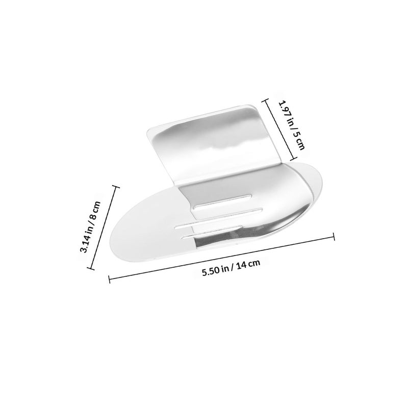 Stainless Steel Adhesive Soap Dish Wall Mounted No Drill Shower Bathroom Holder - Image 3