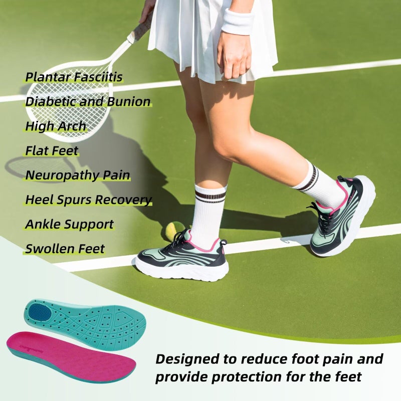 OrthoComfoot أحذية مشي واسعة نسائية طبية لمرضى السكري: دعم لتخفيف آلام كعب القدم والتهاب اللفافة الأخمصية، أحذية تنس مريحة، خفيفة الوزن، مناسبة للتنفس، مناسبة لالتهاب وتر العرقوب، أحذية رياضية باللون الأسود والرمادي والأزرق، مقاس 7 - Image 4