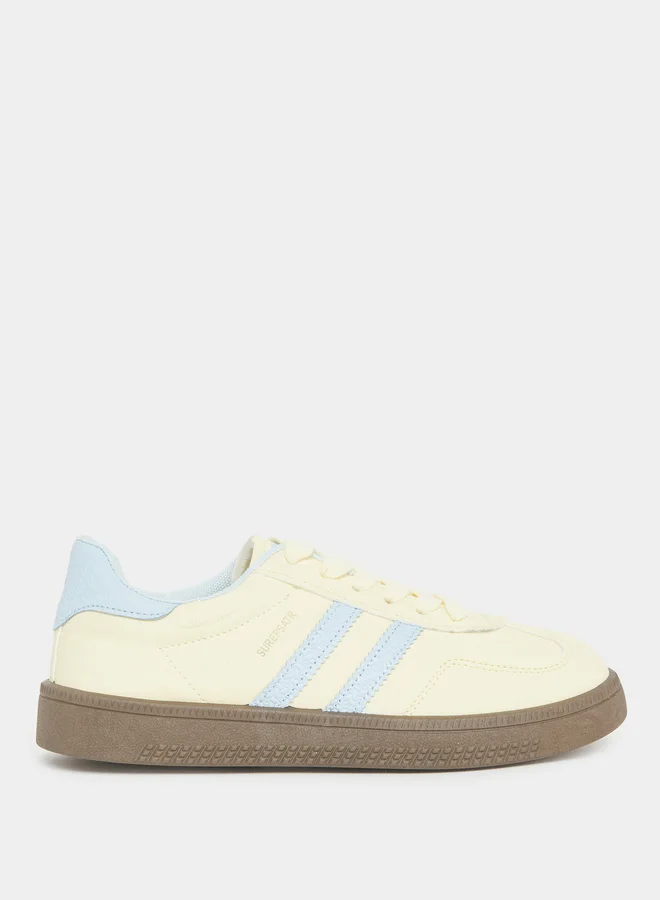 Styli Styli Striped Lace Up Flatform Sneakers