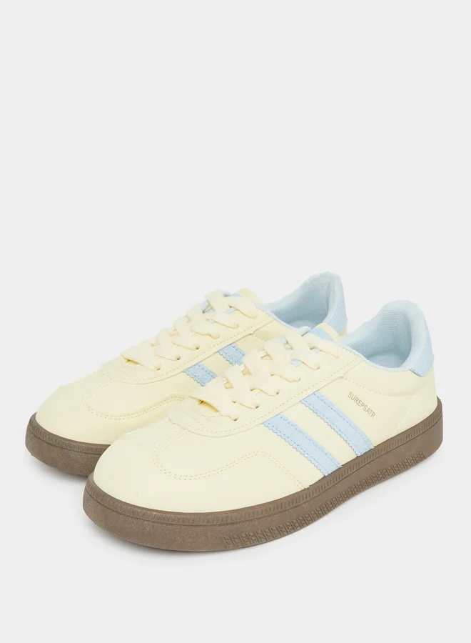 Styli Styli Striped Lace Up Flatform Sneakers