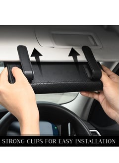 Excefore Car Visor Tissue Holder, Car Tissue Holder, Dispenser Hanging Paper Towel Holder Case, PU Classic Check Leather Backseat Tissue Box Holder for Car/Truck Car Accessories(Black)  - Image 5