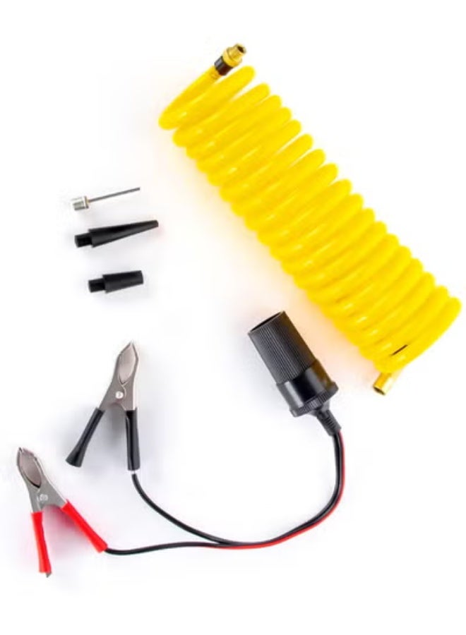 منفاخ إطارات سيارة 2 بستم (12 فولت) موديل 628-4x4 شديد التحمل - كمبروسر هواء سفاري بقوة ضغط عالية - هيكل معدني (أسود/فضي) يشمل حقيبة حمل ووصلة بطارية - Image 2