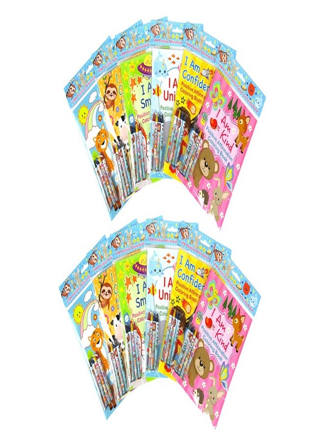 TINYMILLS Positive Affirmation Coloring Books with 12 Books and 48 Crayons, Wellness and Mindfulness Activity for Kids Promoting Confidence and Positive Attitude - Image 5