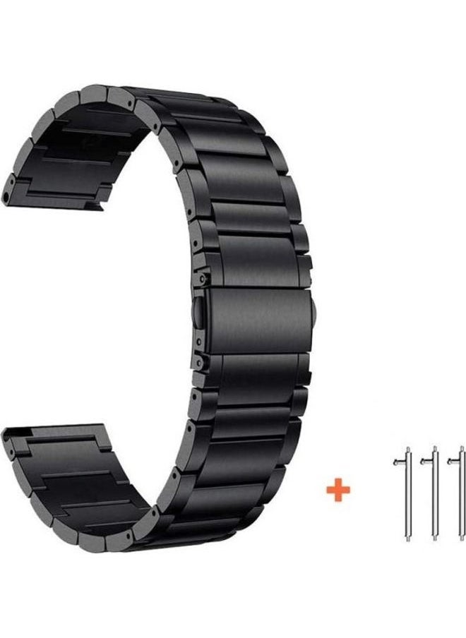 حزام ساعة ذكية كلاسيكي من الفولاذ المقاوم للصدأ لساعات هواوي الذكية GT2 و GT / هونر ماجيك 2 باللون الأسود - Image 2