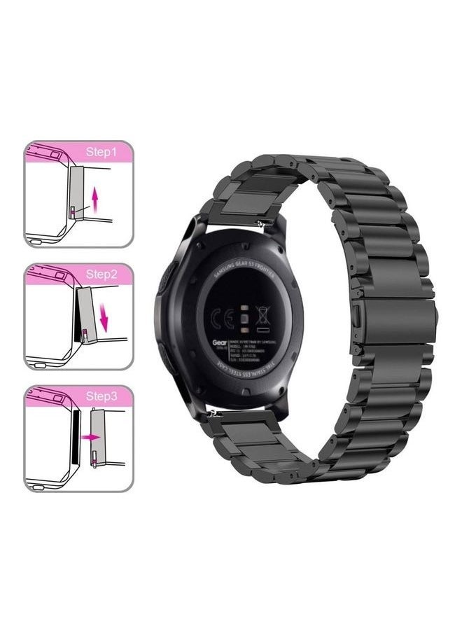 حزام ساعة ذكية كلاسيكي من الفولاذ المقاوم للصدأ لساعات هواوي الذكية GT2 و GT / هونر ماجيك 2 باللون الأسود - Image 4