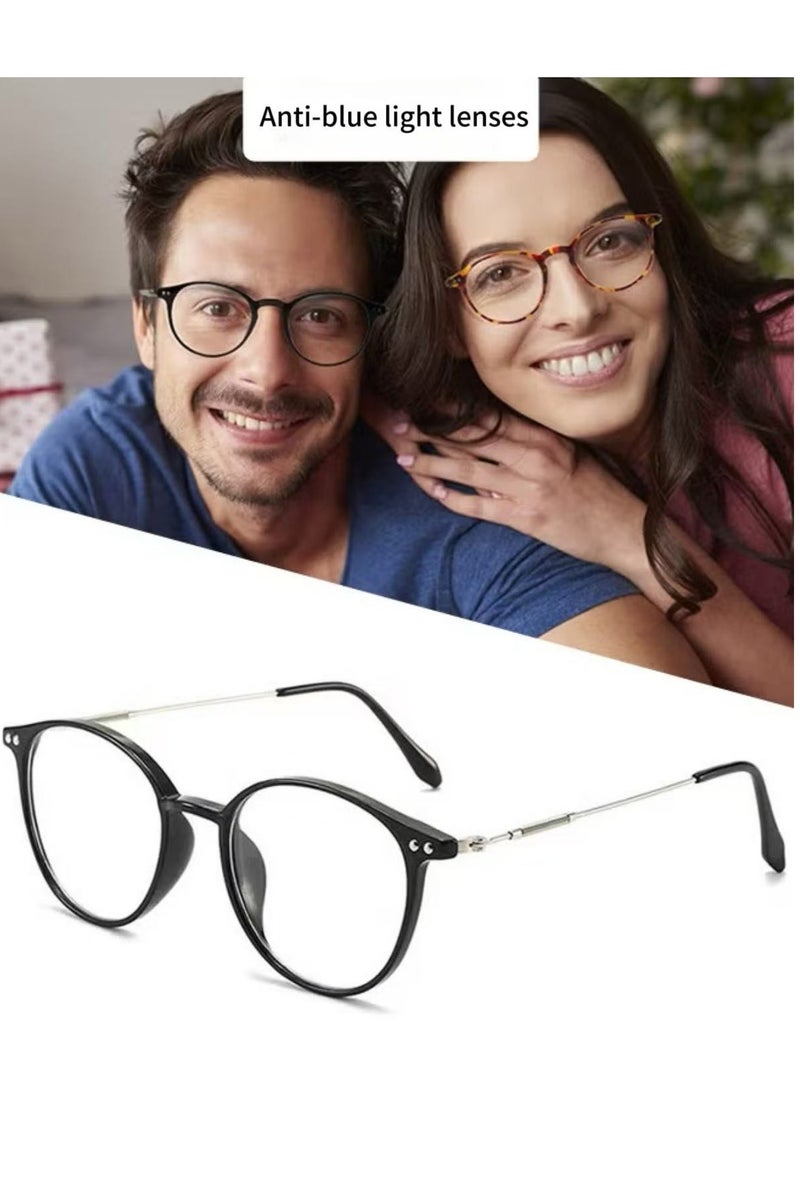 Blue Light Glasses for Women Men Round Lightweight Eyeglasses Oval Eyewear Glasses Anti Blue Light Blocking Eye Glasses for Reading Gaming Computer Anti Radiation UV Ladies Eyeglass Clear - Image 1