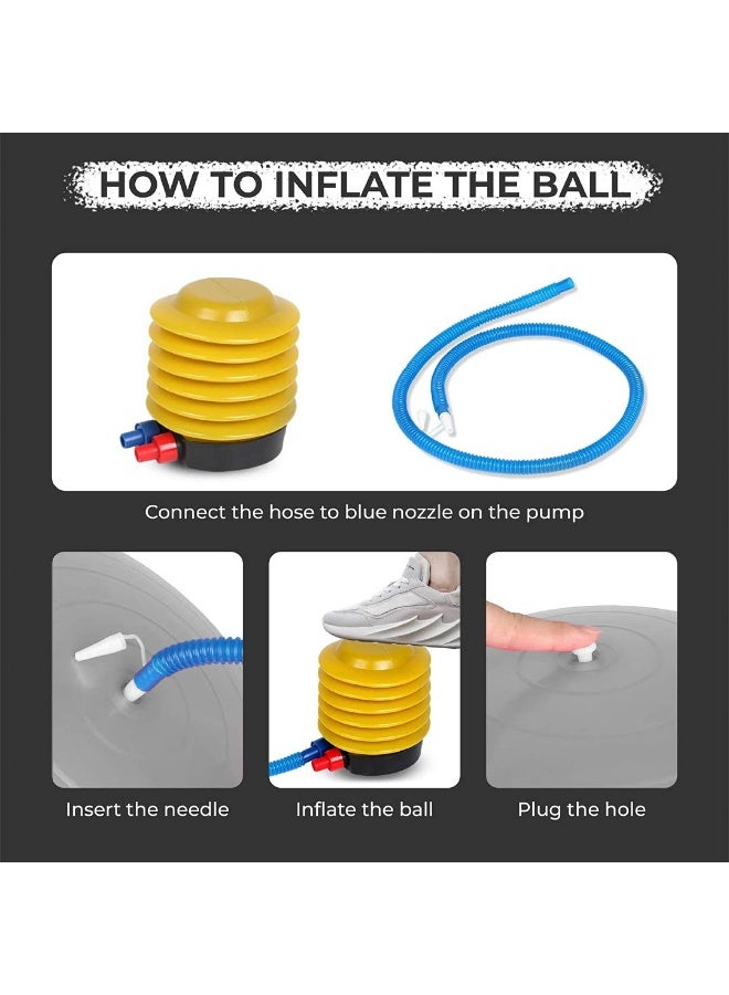 BOLDFIT Gym Ball for Exercise Anti Burst Exercise Ball with Foot Pump for Workout Yoga Ball for Women and Men Swiss Ball for Balance Stability Training, Birthing Ball for Pregnancy, Fitness 65cm-Blue - Image 5