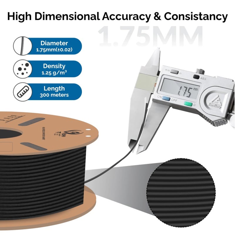 3idea PETG+ HS Premium High Speed 3D Printing Filament, Black 1.75mm, Net Weight-1kg - Image 4