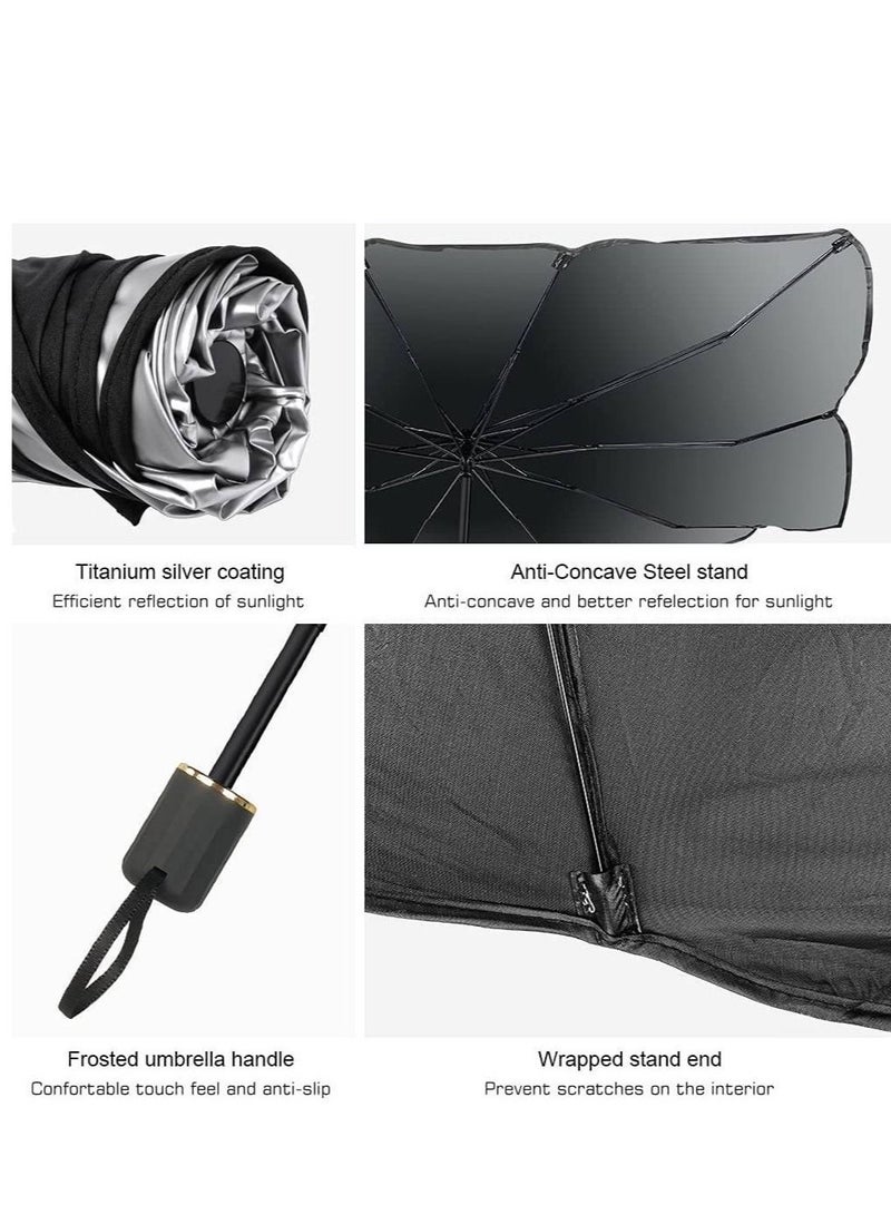 جينيكست سيارة الشمس الظل الزجاج الأمامي الزجاج الأمامي ظلة عاكسة للسيارة كتل الأشعة فوق البنفسجية ، مظلة قناع غطاء قابلة للطي - Image 4