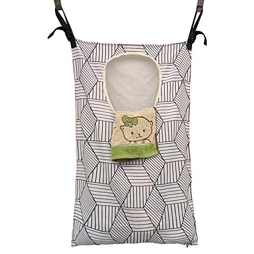 Amlrt HDHYK Adjustable Space Saving Door Hanging Laundry Hamper with Stainless Steel Hooks - Image 1