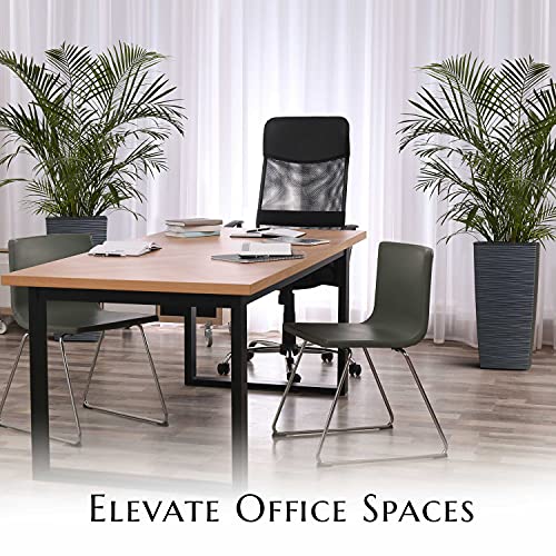 Mueller M-Resin Heavy Duty Tall Planters for Outdoor Plants, Indoor Grande Plant Pots, Boxes, Trees, Flower Pots, 2-Piece Set, 24”, Modern Design, Built-in Drainage, Front Porch Decor, Dark Gray - Image 5