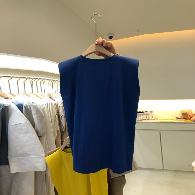 Sleeveless T-Shirt For Women 2025 Korean Loose And Versatile Student Tops Pure Color Vest Trendy - Image 4