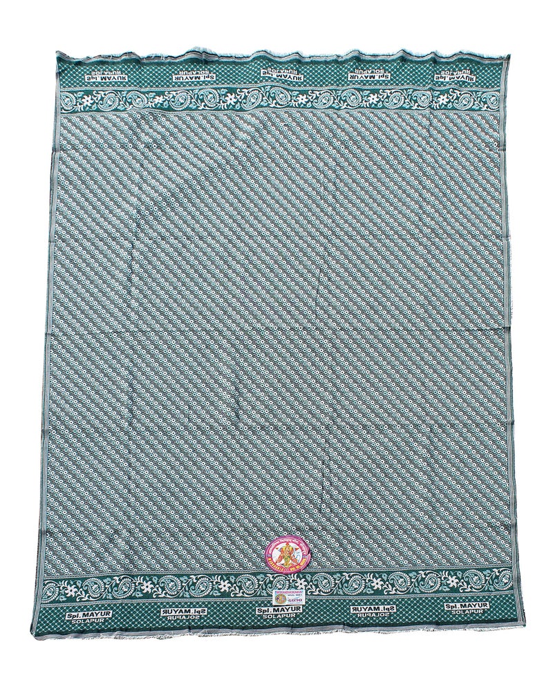 Mandhania Mayur Solapur Chaddar 100% Cotton Dailyuse Single Bed Blanket Pack of 2 Brown & Green - Image 4