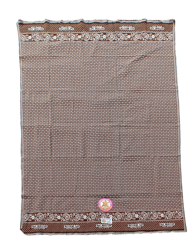 Mandhania Mayur Solapur Chaddar 100% Cotton Dailyuse Single Bed Blanket Pack of 2 Brown & Green - Image 5