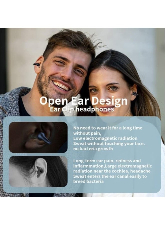 Clip-On Open Ear Bluetooth Earbuds - True Wireless Bluetooth Earbuds for Sports, Running, Cycling, Driving - Air Conduction Headset with Bluetooth 5.2 for Android and iPhone - Apricot - Image 2