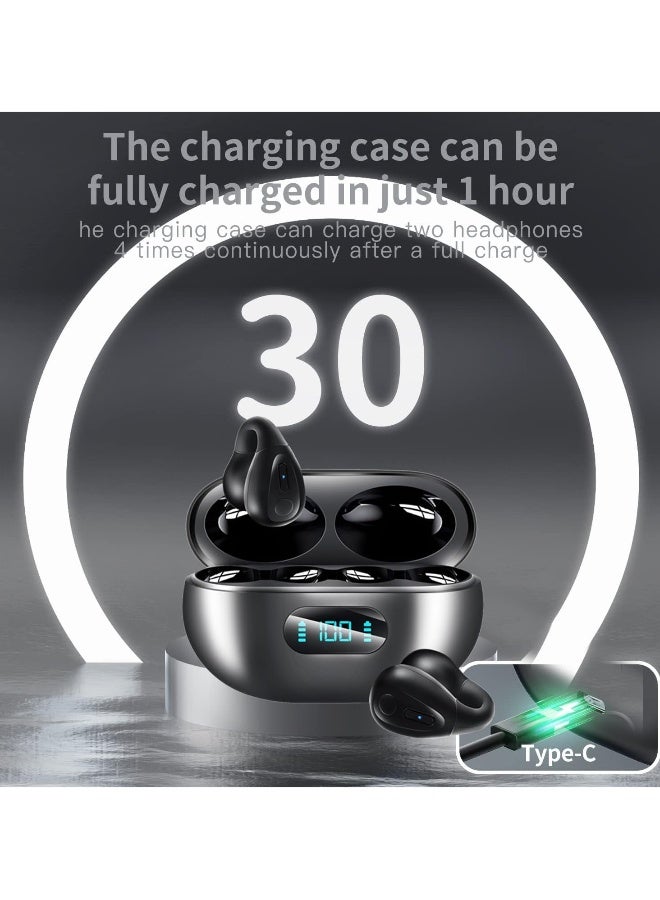 Clip-On Open Ear Bluetooth Earbuds - True Wireless Bluetooth Earbuds for Sports, Running, Cycling, Driving - Air Conduction Headset with Bluetooth 5.2 for Android and iPhone - Apricot - Image 5