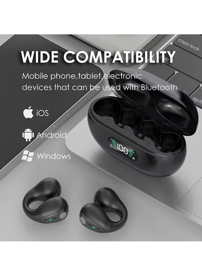 Clip-On Open Ear Bluetooth Earbuds - True Wireless Bluetooth Earbuds for Sports, Running, Cycling, Driving - Air Conduction Headset with Bluetooth 5.2 for Android and iPhone - Apricot - Image 3
