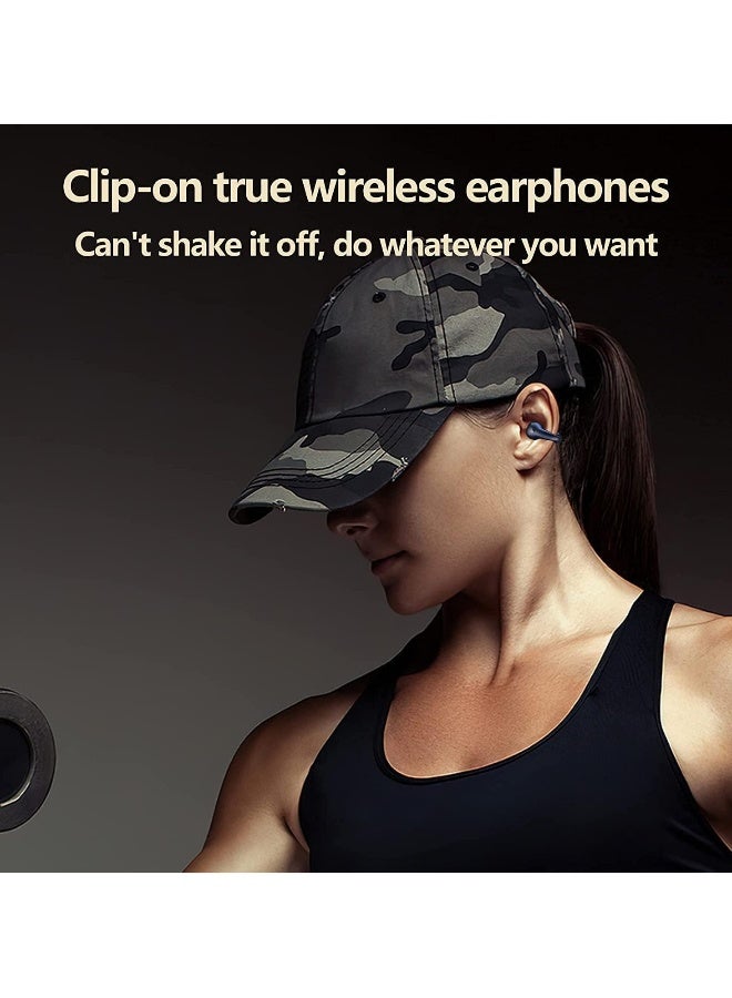 Clip-On Open Ear Bluetooth Earbuds - True Wireless Bluetooth Earbuds for Sports, Running, Cycling, Driving - Air Conduction Headset with Bluetooth 5.2 for Android and iPhone - Apricot - Image 4