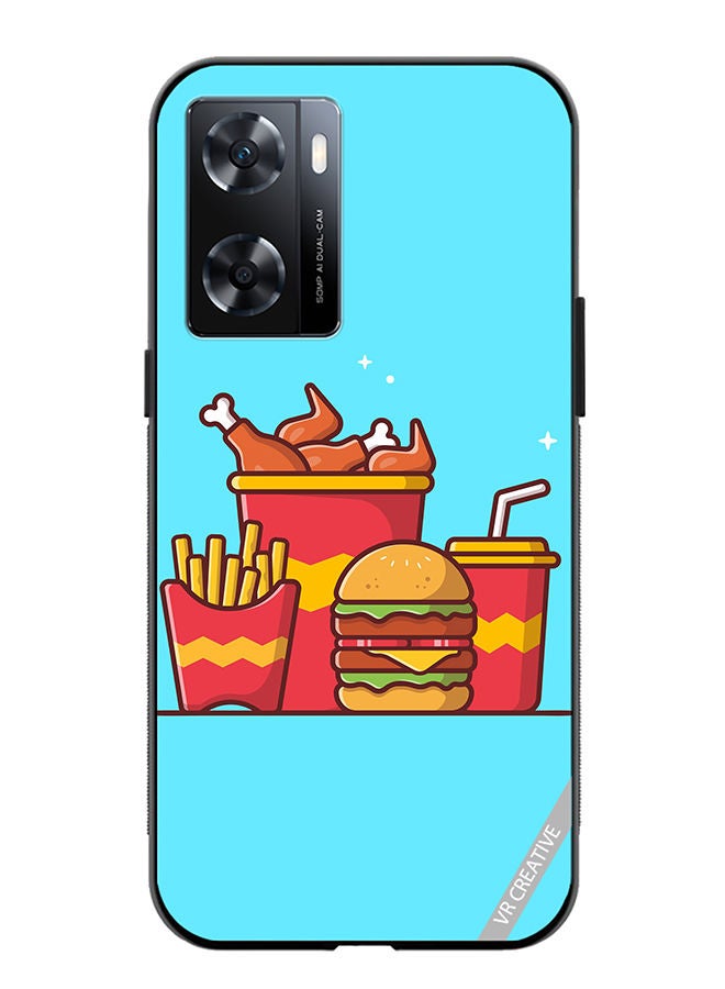 VR CREATIVE Protective Case Cover For OnePlus Nord N20 SE Burger With Fried Chicken, French Fries And Soda Cartoon Design Multicolour - Image 1
