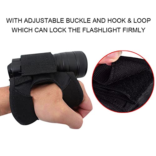equlup Diving Light Holder, Nylon Light Glove Portable Flashlight Holder Universal Adjustable Wrist Strap Scuba Dive Accessories for Diving - Image 4