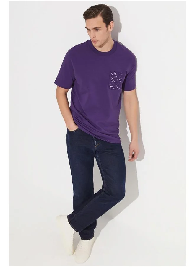 جون June Men Printed T-Shirt Purple