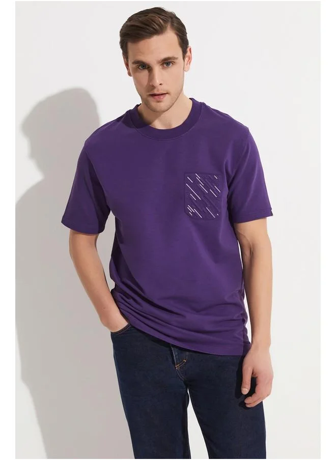 JUNE June Men Printed T-Shirt Purple