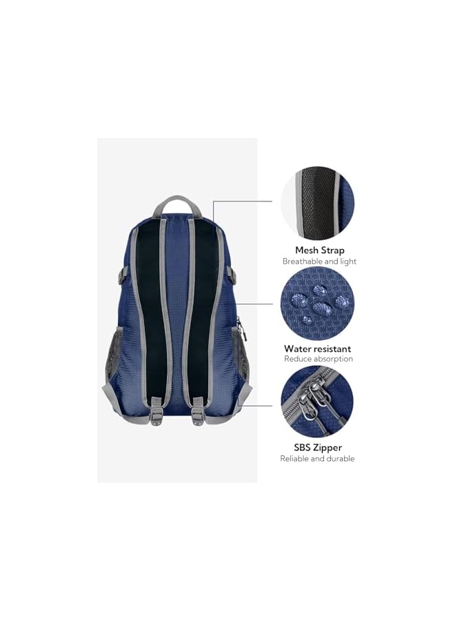 WATERFLY Small Lightweight Packable Backpack: 20L Ultra Light Foldable Travel Hiking Camping Daypack Day Pack For Man Woman - Image 5